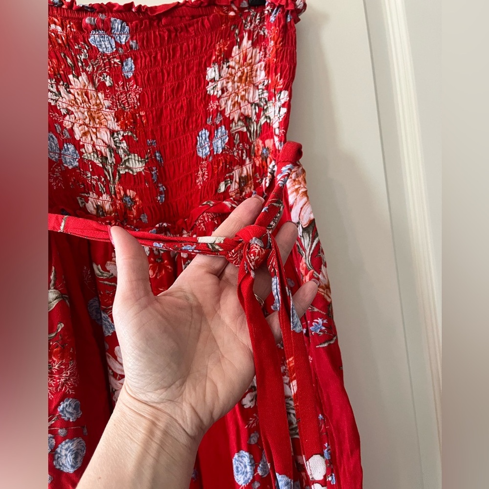 American Eagle Outfitters Red Floral Jumpsuit - Picture 14 of 14